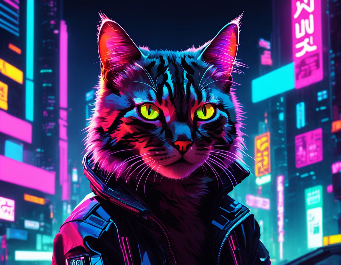 The perfect cyberpunk cat